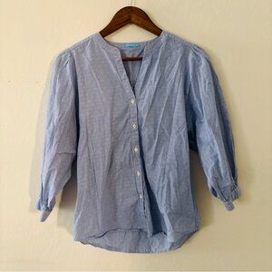 J. McLaughlin Women’s Blue White‎ Striped Size Small Blouse Cotton